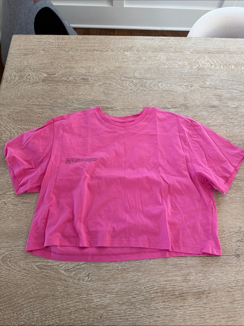 Pangaia Cropped Crewneck Tee - Hot Pink